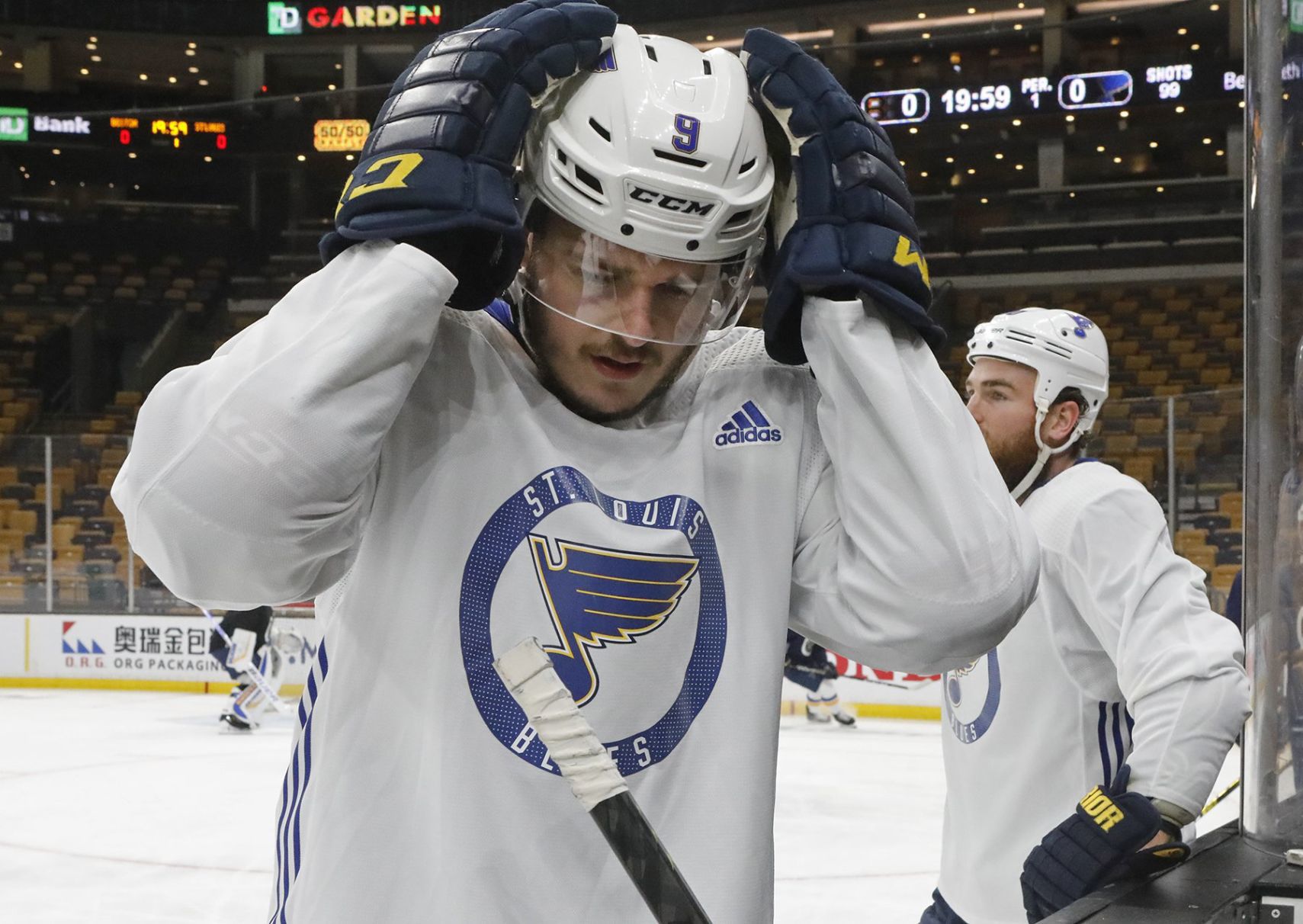 Blues and Bruins practice before the Stanley Cup